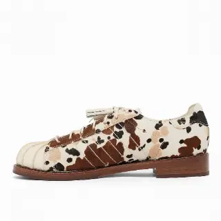 Adidas X Clot Superstar Dress Cow Print Sneaker Men Beige 