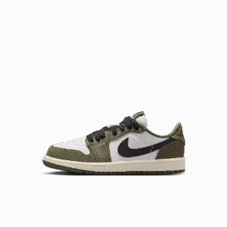 Air Jordan 1 Retro Low 'Medium Olive and Summit White' kleuterschoenen - Groen