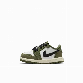 Air Jordan 1 Retro Low 'Medium Olive and Summit White' schoenen voor baby's/peuters - Groen