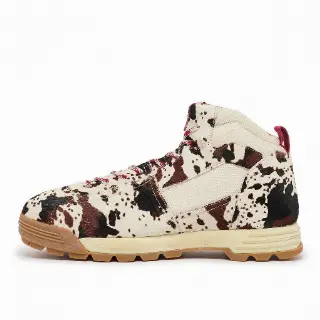 Autry Malga Mid Leather Cow Print Sneaker Men Beige 