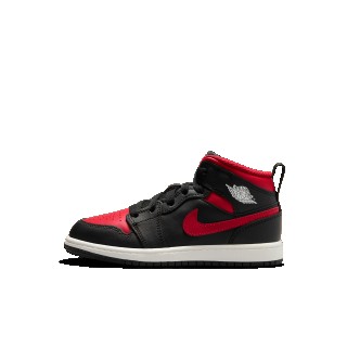 Jordan 1 Mid Kleuterschoenen - Zwart