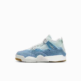 Jordan 4 Retro 'Worn Blue' kleuterschoenen - Wit
