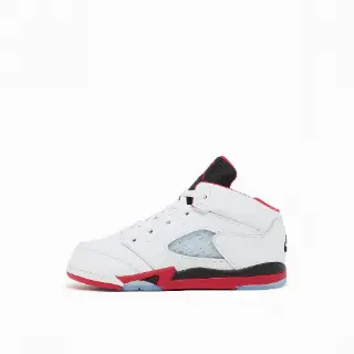 Jordan Air 5 Retro OG "Fire Red" (TD) Sneaker Unisex White