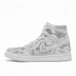 Jordan X Swarovski Air 1 Retro High OG "Vast Grey" Sneaker Men Grey 