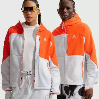 Nike ACG 'Wolf Tree' Plus tussenlaag met capuchon en rits over de hele lengte - Oranje