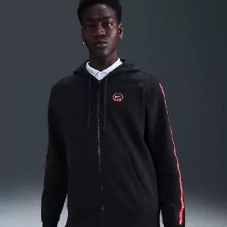 Nike City Side Fleecehoodie met rits over de hele lengte voor heren - Zwart