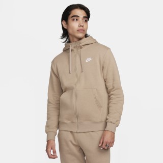 Nike Club Fleece Hoodie met rits voor heren - Bruin
