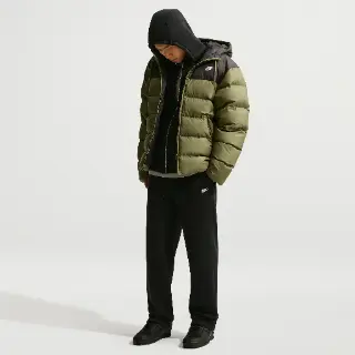 Nike Club fleecebroek met open zoom voor heren - Zwart