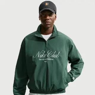 Nike Club herenjack met halflange rits - Groen