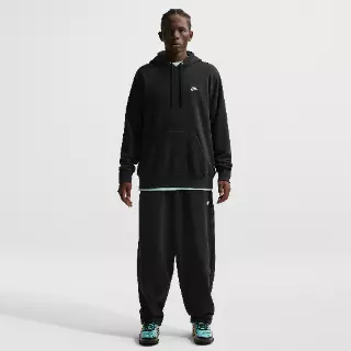Nike Club oversized broek van sweatstof voor heren - Zwart