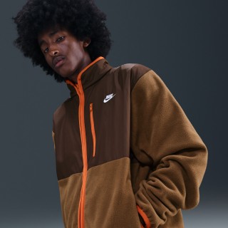 Nike Club winterjack met rits voor heren - Bruin