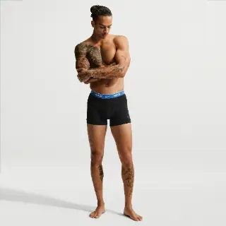 Nike Essential katoenen stretchonderbroek voor heren (set van 3) - Blauw
