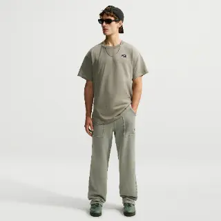 Nike fleece herenbroek met open zoom - Grijs