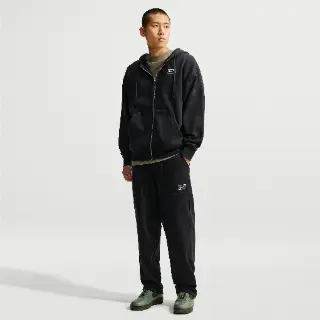 Nike fleece herenbroek met open zoom - Zwart