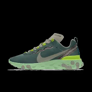 Nike React Element 55 Premium By You Custom herenschoen - Groen