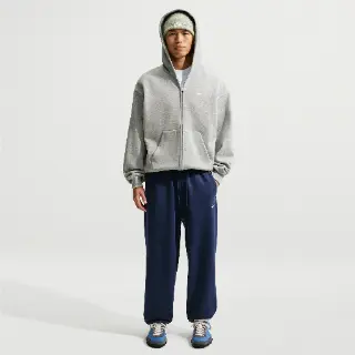 Nike Solo Fleece herenbroek met boorden - Blauw
