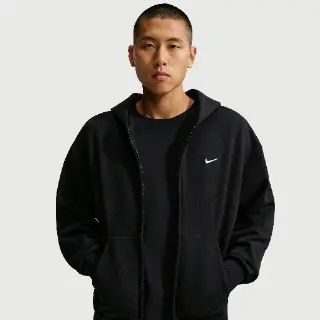 Nike Solo Fleece herenhoodie met rits over de hele lengte - Zwart