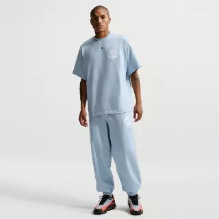 Nike Solo Swoosh fleecebroek met boorden voor heren - Blauw