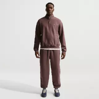 Nike Solo Swoosh fleecebroek met boorden voor heren - Paars