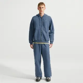 Nike Solo Swoosh fleecebroek met open zoom voor heren - Blauw