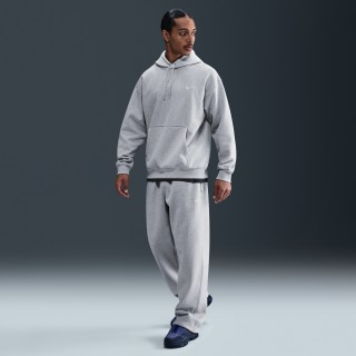 Nike Solo Swoosh fleecebroek met open zoom voor heren - Grijs