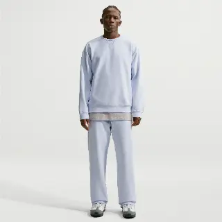 Nike Solo Swoosh fleecebroek met open zoom voor heren - Grijs