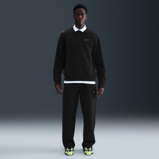 Nike Solo Swoosh fleecebroek met open zoom voor heren - Zwart