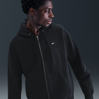Nike Solo Swoosh fleecehoodie met rits voor heren - Zwart