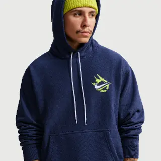 Nike Solo Swoosh Fleecehoodie voor heren - Blauw