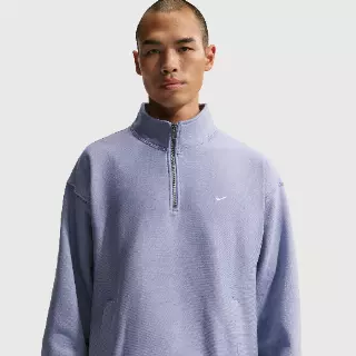 Nike Solo Swoosh fleecetop met korte rits voor heren - Paars