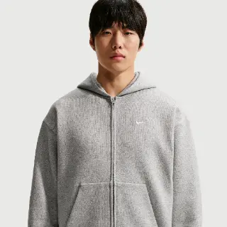 Nike Solo Swoosh Hoodie met rits voor heren - Grijs