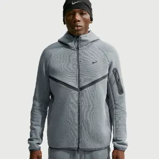 Nike Tech fleece Windrunner herenjack met rits over de hele lengte en accenten met reflecterend design - Grijs