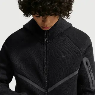 Nike Tech fleece Windrunner herenjack met rits over de hele lengte en accenten met reflecterend design - Zwart