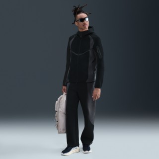 Nike Tech fleecebroek met kleurblokken en open zoom voor heren - Zwart