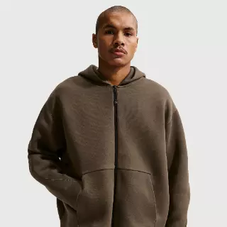 Nike Tech fleecehoodie met rits voor heren - Bruin