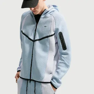 Nike Tech Windrunner fleecejack met kleurblokken en rits over de hele lengte voor heren - Blauw