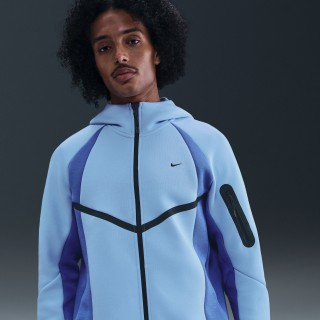 Nike Tech Windrunner fleecejack met kleurblokken en rits over de hele lengte voor heren - Blauw