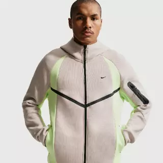 Nike Tech Windrunner fleecejack met kleurblokken en rits over de hele lengte voor heren - Bruin