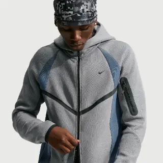 Nike Tech Windrunner fleecejack met kleurblokken en rits over de hele lengte voor heren - Grijs