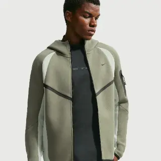 Nike Tech Windrunner fleecejack met kleurblokken en rits over de hele lengte voor heren - Grijs