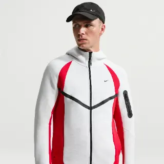 Nike Tech Windrunner fleecejack met kleurblokken en rits over de hele lengte voor heren - Wit