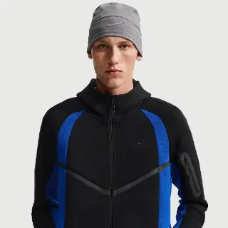 Nike Tech Windrunner fleecejack met kleurblokken en rits over de hele lengte voor heren - Zwart