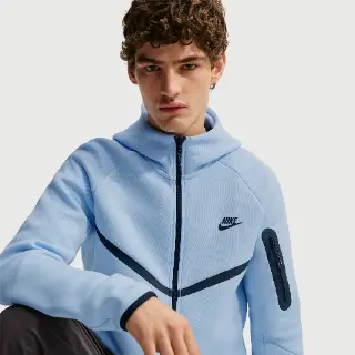 Nike Tech Windrunner herenjack van fleece met rits over de hele lengte - Blauw