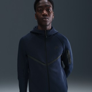 Nike Tech Windrunner herenjack van fleece met rits over de hele lengte - Blauw