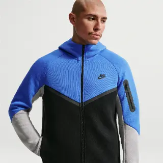 Nike Tech Windrunner herenjack van fleece met rits over de hele lengte - Blauw