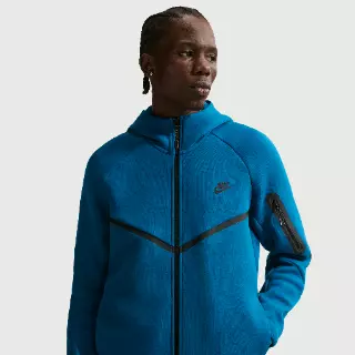 Nike Tech Windrunner herenjack van fleece met rits over de hele lengte - Blauw