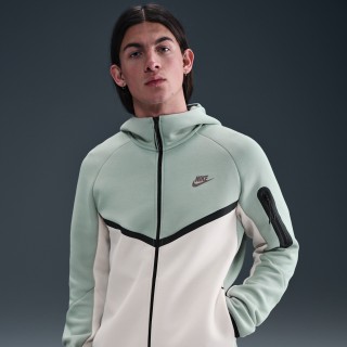 Nike Tech Windrunner herenjack van fleece met rits over de hele lengte - Grijs