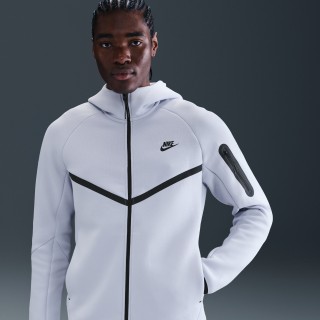 Nike Tech Windrunner herenjack van fleece met rits over de hele lengte - Grijs