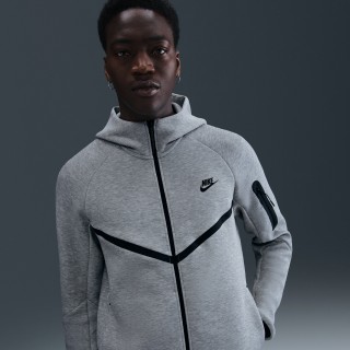 Nike Tech Windrunner herenjack van fleece met rits over de hele lengte - Grijs