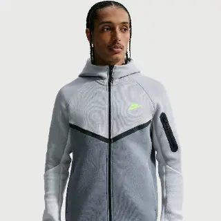 Nike Tech Windrunner herenjack van fleece met rits over de hele lengte - Grijs
